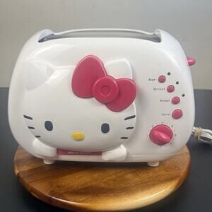 Hello Kitty 2-Slice Wide Slot Toaster KT5211 Bread/Bagel White Pink Sanrio 2008